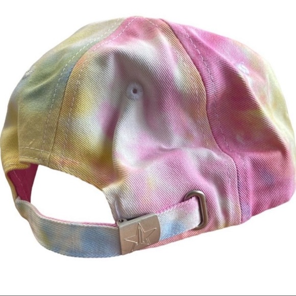 (LGSF) NEW Jeffree Star Cosmetics Pink Blue Yellow Tie-dye Logo Baseball Cap - Picture 3 of 4